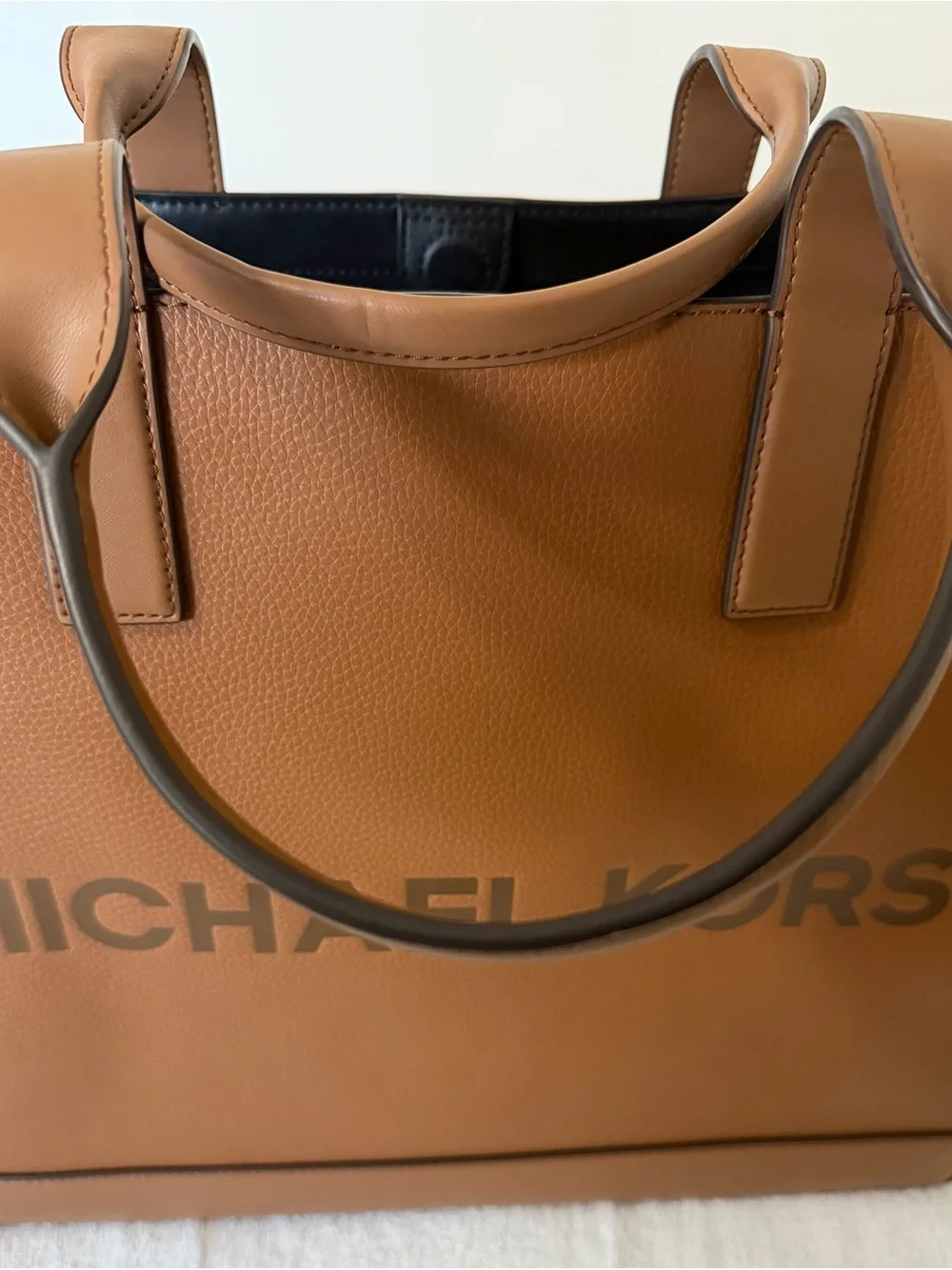 Michael Kors Cooper Logo Embossed Pebbled Leather Tote Bag NWOT
